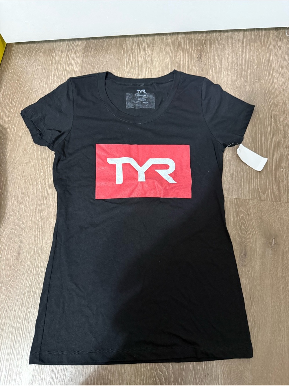 TYR Black Short Sleeve Tee with Red Logo
